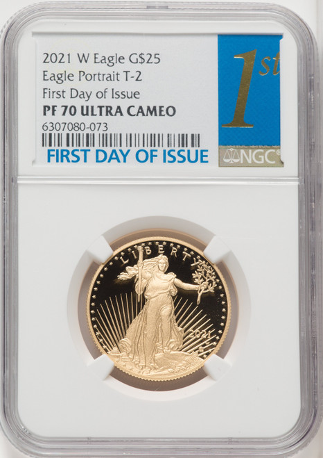 2021-W G$25 Half Ounce Gold Eagle Type Two FDI NGC PF70