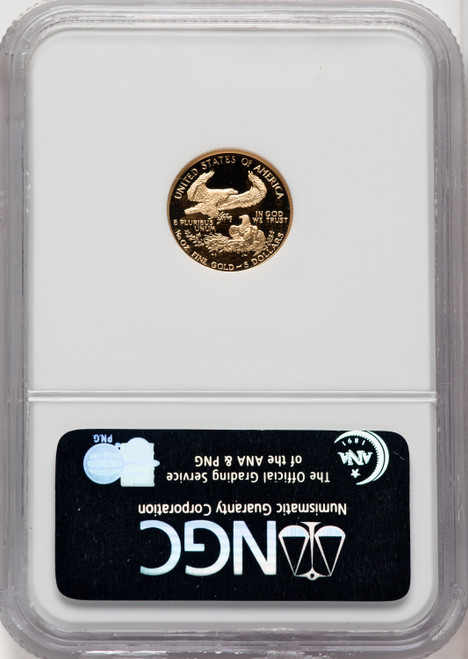 1992-P $5 Tenth-Ounce Gold Eagle Brown Label NGC PF70