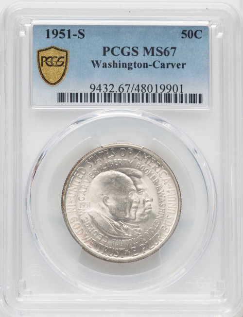 1951-S 50C Washington-Carver Commemorative Silver PCGS MS67