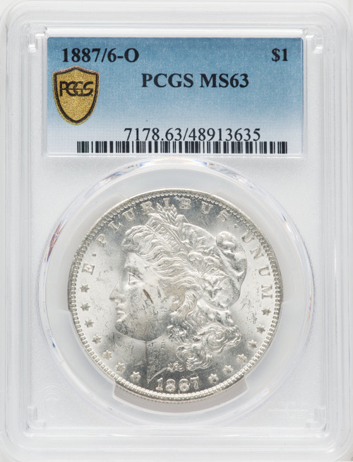 1887/6-O $1 Morgan Dollar PCGS MS63