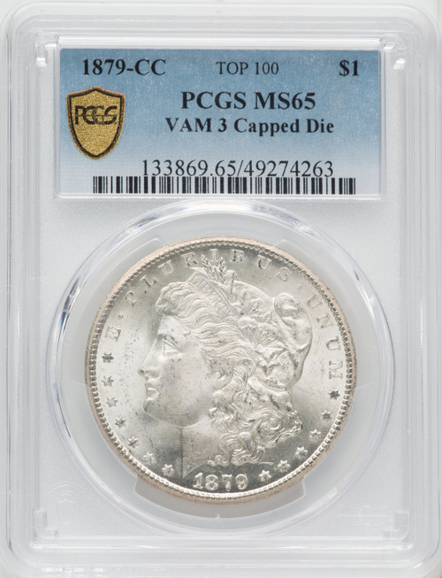 1879-CC $1 VAM 3 Capped Die Morgan Dollar PCGS MS65