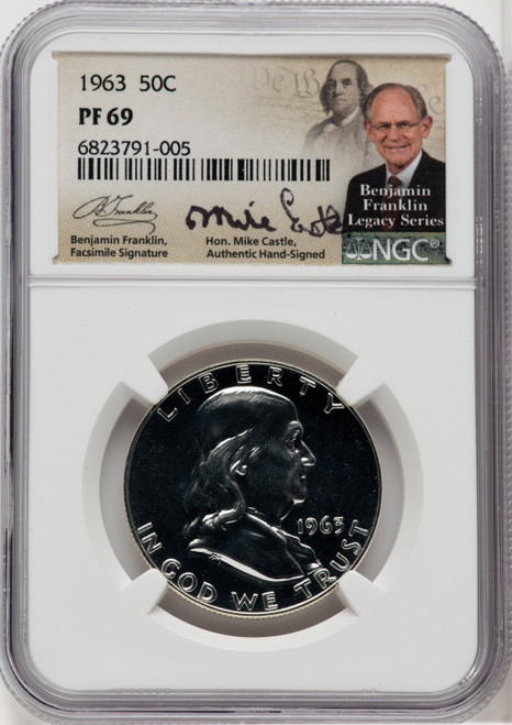 1963 50C Mike Castle Franklin Series Proof Franklin Half Dollar NGC PR69 1963 50C Mike Castle Franklin Series Proof Franklin Half Dollar NGC PR69