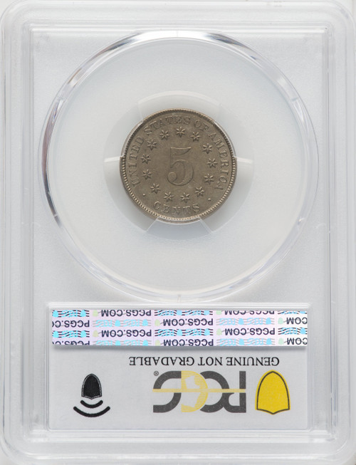 1883/2 5C FS-303 Genuine Shield Nickel Genuine PCGS AU50