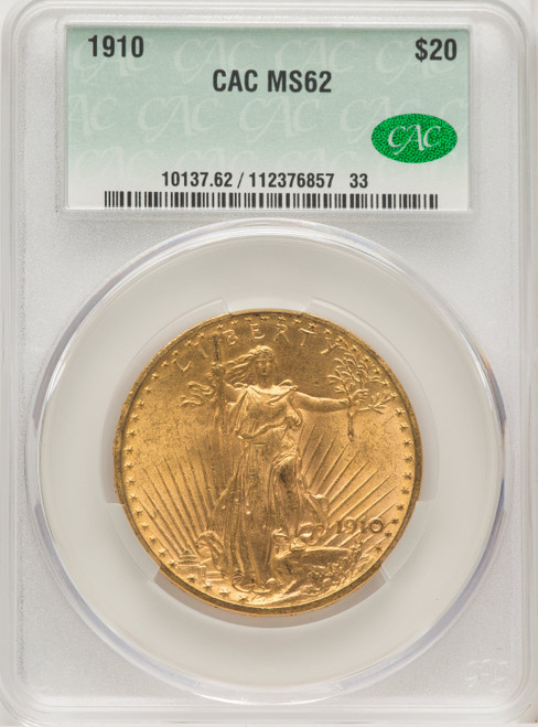 1910 $20 Saint-Gaudens Double Eagle CACG MS62