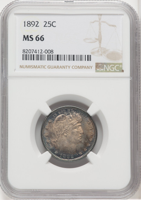 1892 25C Barber Quarter NGC MS66