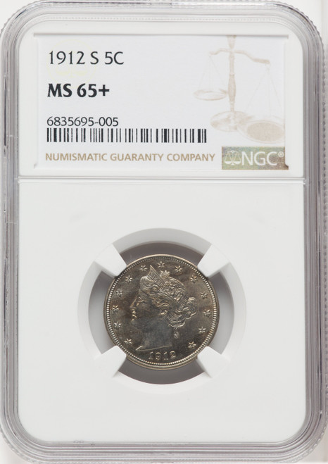 1912-S 5C Liberty Nickel NGC MS65+