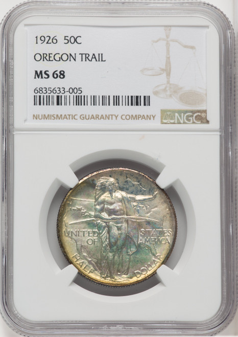 1926 50C Oregon Commemorative Silver NGC MS68