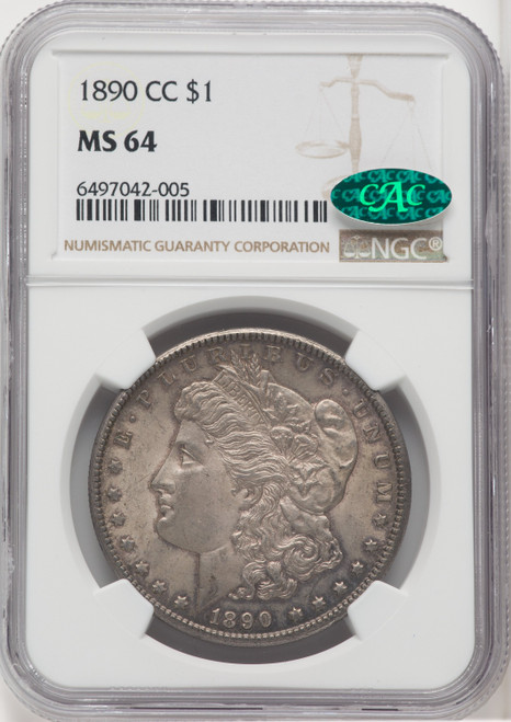 1890-CC $1 CAC Morgan Dollar NGC MS64