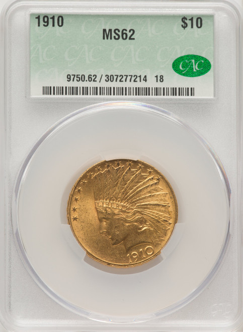 1910 $10 Indian Eagle CACG MS62