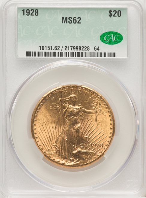 1928 $20 Saint-Gaudens Double Eagle CACG MS62