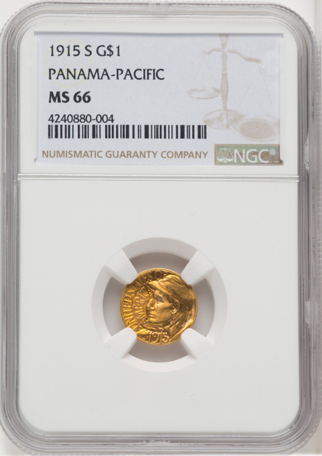 1915-S G$1 PAN-PAC Gold Dollar Commemorative Gold NGC MS66