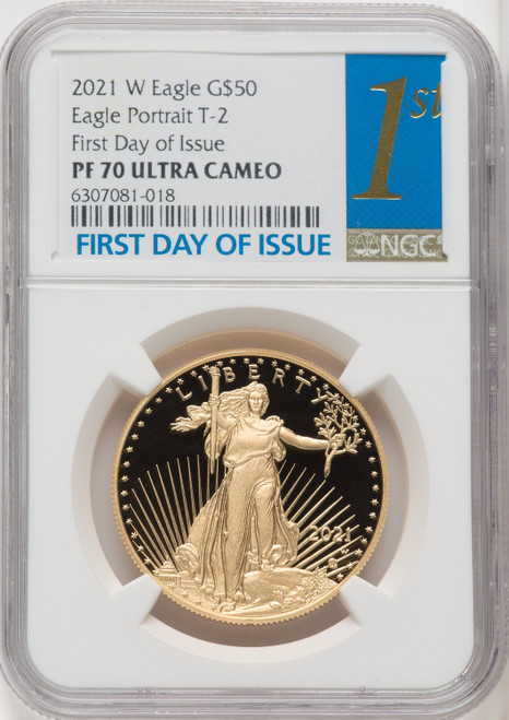 2021-W G$50 One Ounce Gold Eagle Type Two FDI NGC PF70