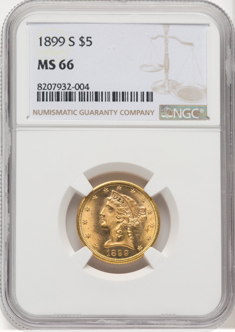1899-S $5 Liberty Half Eagle NGC MS66