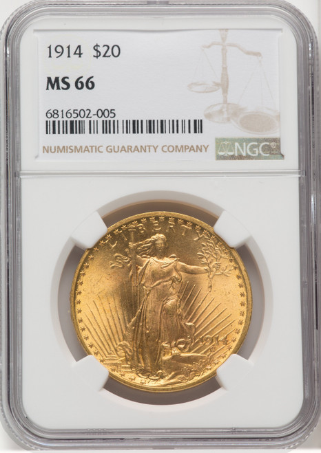 1914 $20 Saint-Gaudens Double Eagle NGC MS66