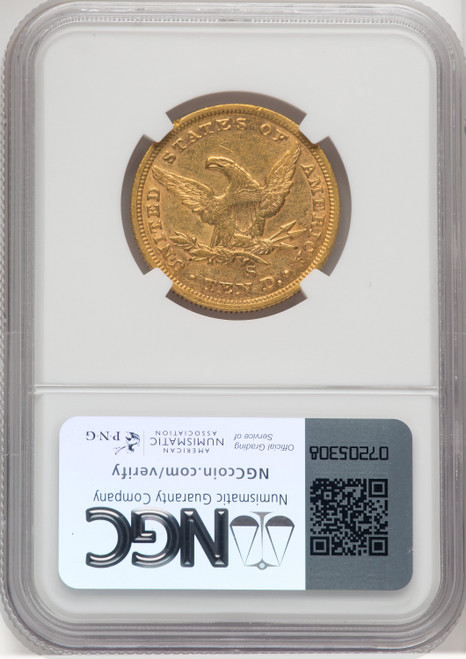 1865-S $10 865 Over Inverted 186 Liberty Eagle NGC AU58