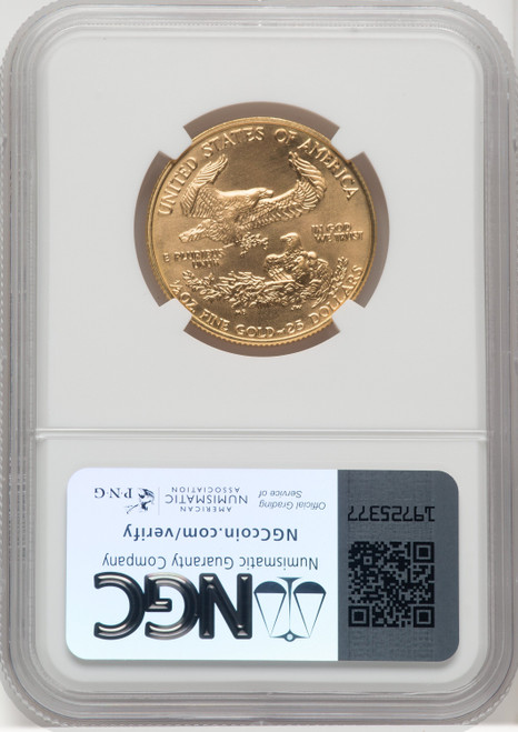 1986 $25 Half-Ounce Gold Eagle Brown Label NGC MS70