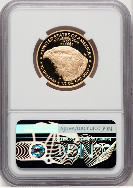 2022-W G$25 Half Ounce Gold Eagle Brown Label NGC PF70