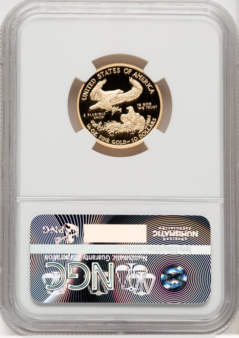 2015-W $10 Quarter-Ounce Gold Eagle FR Blue NGC PF70