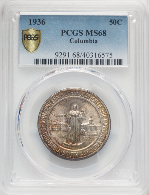 1936 50C Columbia Commemorative Silver PCGS MS68