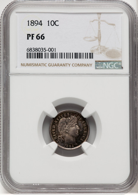 1894 10C Proof Barber Dime NGC PR66