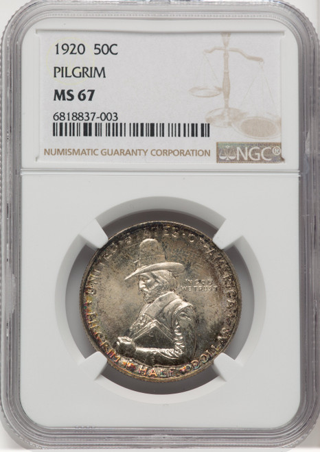 1920 50C Pilgrim Commemorative Silver NGC MS67