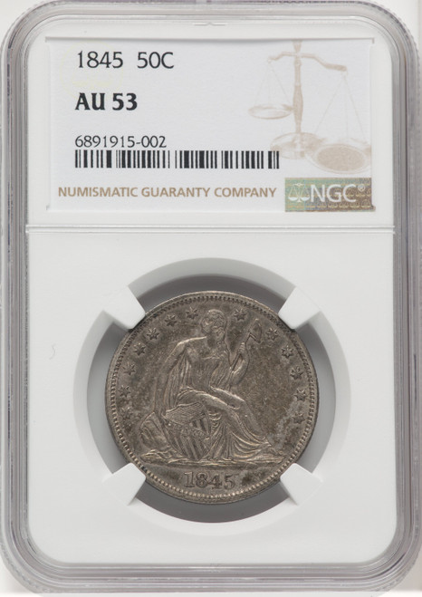 1845 50C Seated Half Dollar NGC AU53 1845 50C Seated Half Dollar NGC AU53