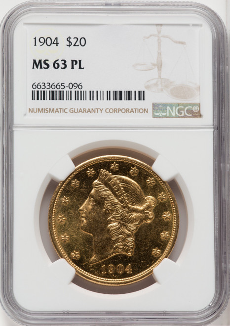 1904 $20 PL Liberty Double Eagle NGC MS63