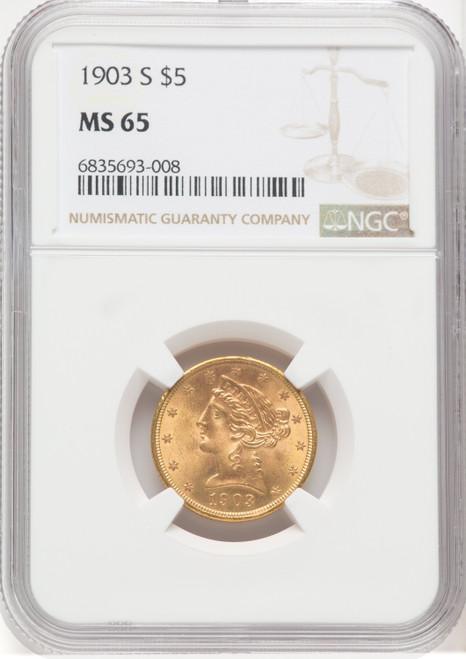 1903-S $5 Liberty Half Eagle NGC MS65