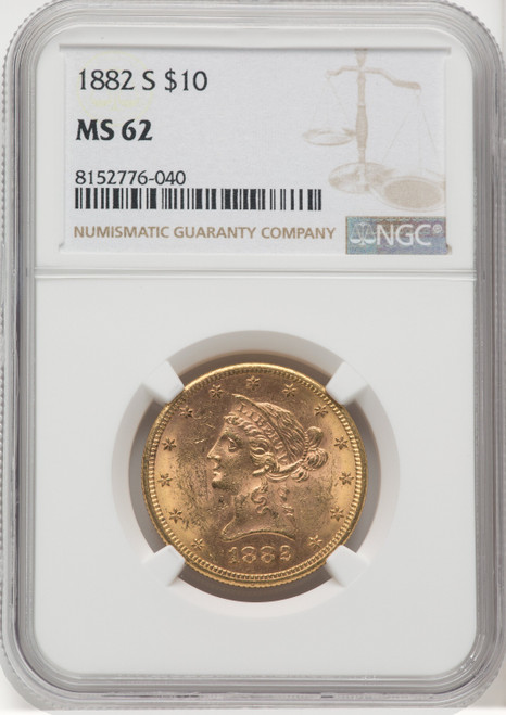 1882-S $10 Liberty Eagle NGC MS62