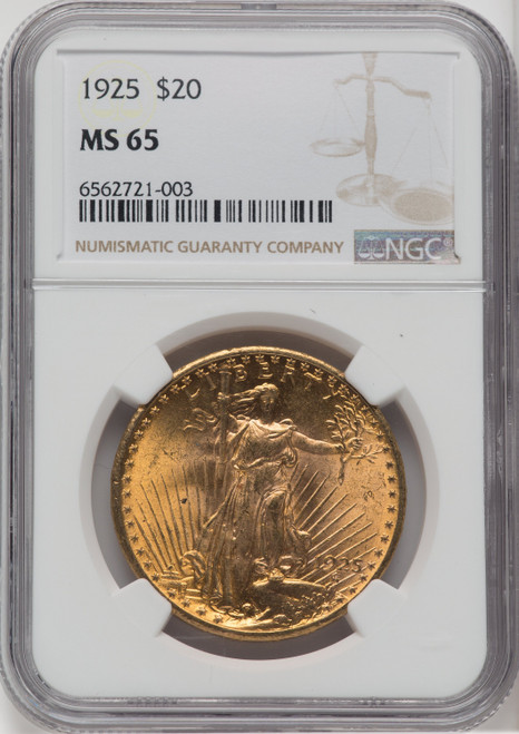 1925 $20 Saint-Gaudens Double Eagle NGC MS65