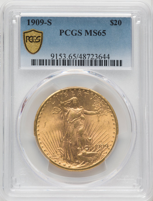 1909-S $20 Saint-Gaudens Double Eagle PCGS MS65