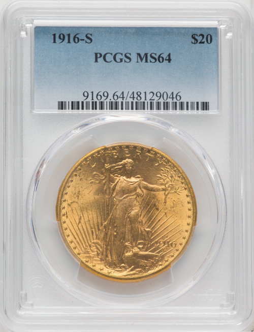 1916-S $20 Saint-Gaudens Double Eagle PCGS MS64