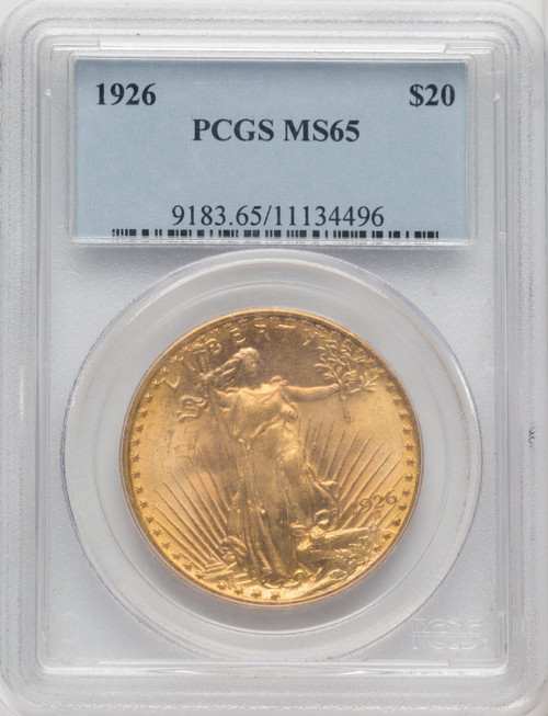 1926 $20 Saint-Gaudens Double Eagle PCGS MS65