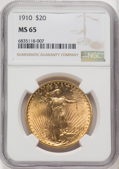 1910 $20 Saint-Gaudens Double Eagle NGC MS65