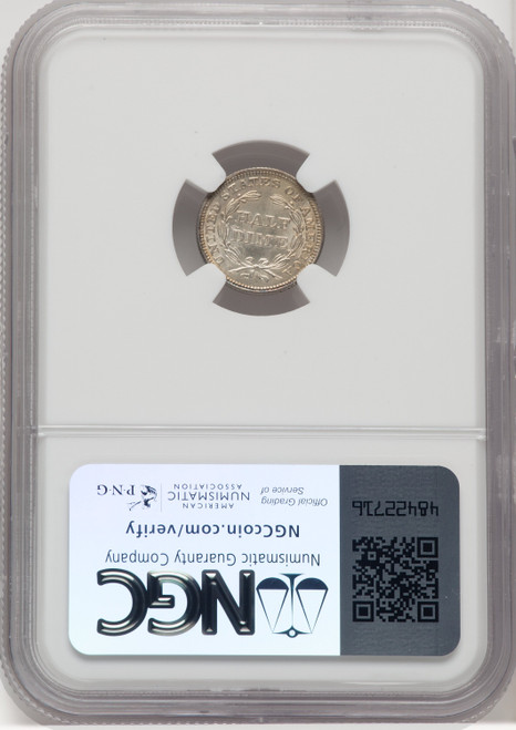 1850 H10C Seated Half Dime NGC MS67