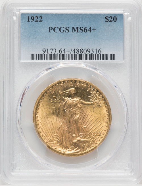 1922 $20 Saint-Gaudens Double Eagle PCGS MS64+