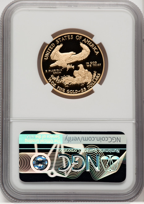 2018-W G$25 Half Ounce Gold Eagle First Day of Issue Mike Castle NGC PF70