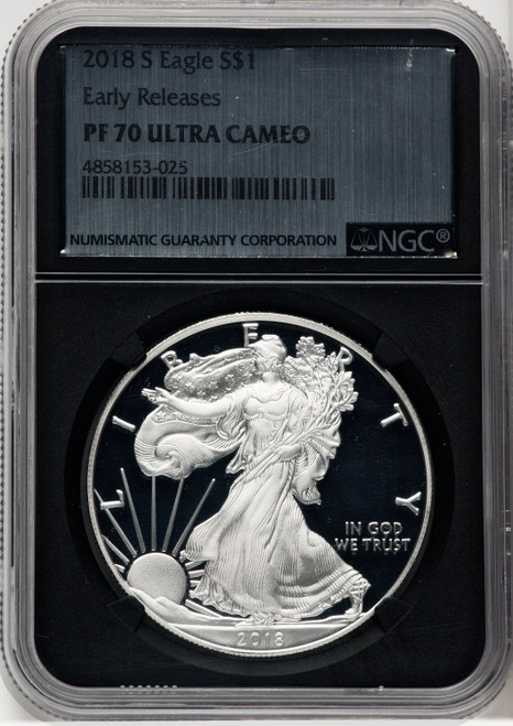 2018-S S$1 Silver Eagle First Strike NGC PF70