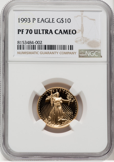 1993-P $10 Quarter-Ounce Gold Eagle NGC PF70
