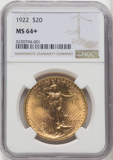 1922 $20 Saint-Gaudens Double Eagle NGC MS64+