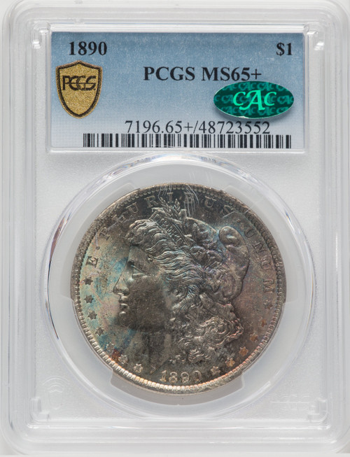 1890 $1 CAC Morgan Dollar PCGS MS65+