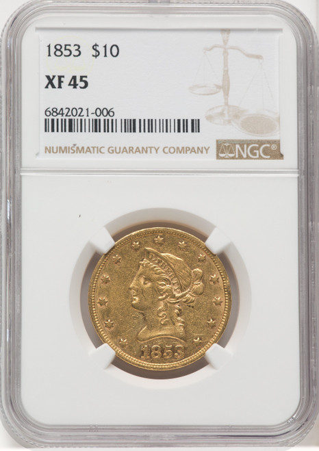 1853 $10 Liberty Eagle NGC XF45