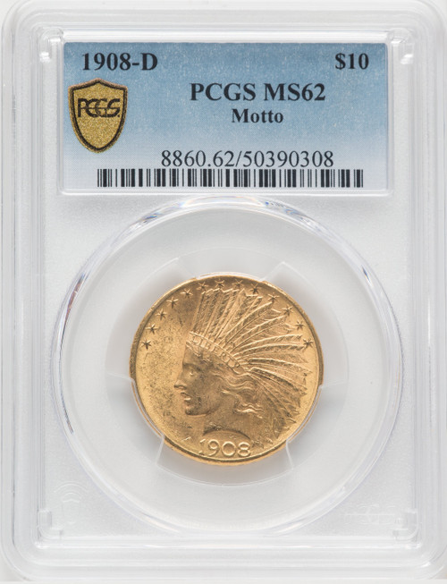 1908-D $10 MOTTO Indian Eagle PCGS MS62