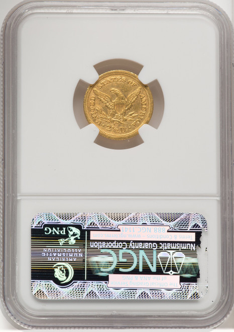 1843-C $2.50 Small Date Crosslet 4 Liberty Quarter Eagle NGC AU58