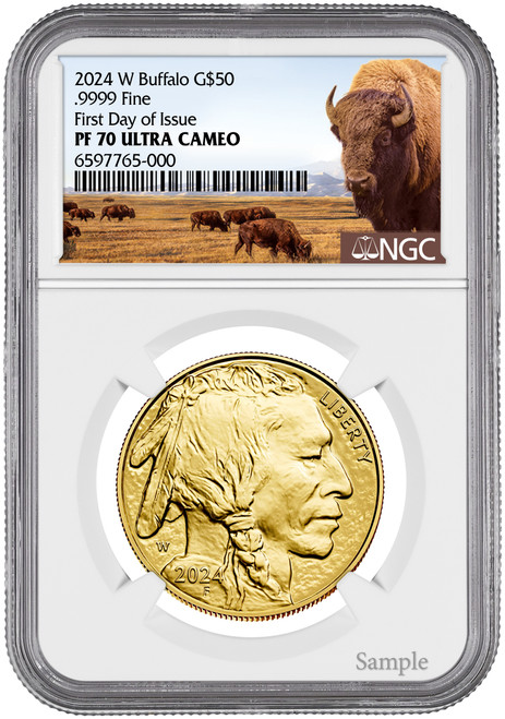 2024-W $50 One Ounce Gold Buffalo First Day of Issue NGC PF70 UCAM