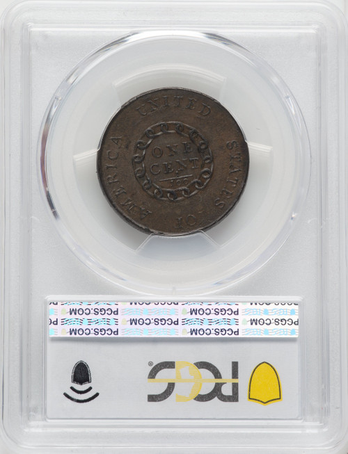 1793 CHAIN 1C AMERICA BN Large Cent PCGS AU53