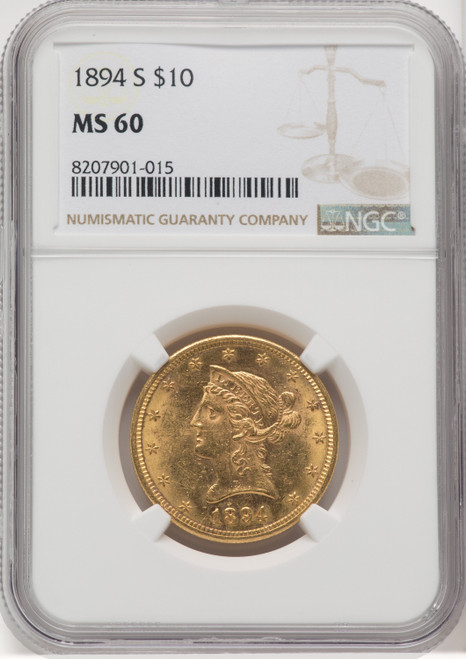 1894-S $10 Liberty Eagle NGC MS60