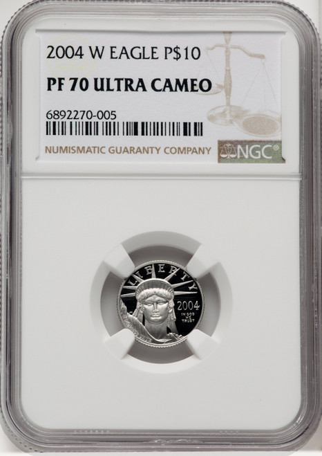2004-W Platinum American Eagle 4-Coin Set Brown Label NGC PF70