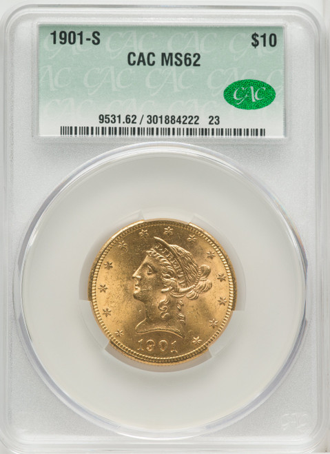 1901-S $10 Liberty Eagle CACG MS62