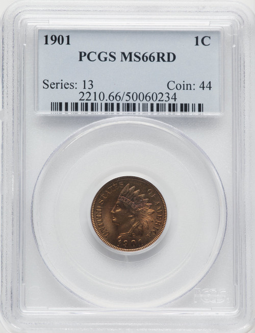 1901 1C RD Indian Cent PCGS MS66